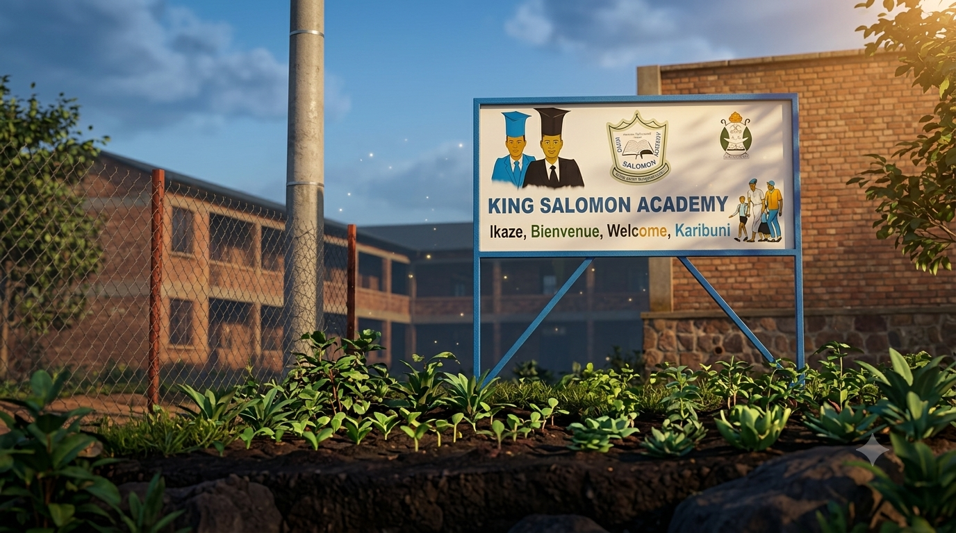 King Salomon Academy Entrance Sign - Professional 3D Render